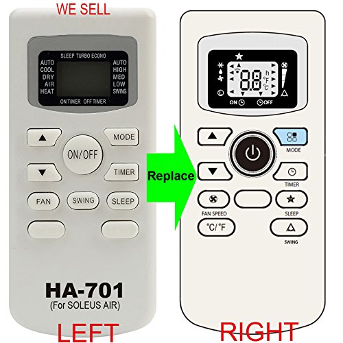 HA-701 Replacement for SOLEUS AIR Conditioner Remote Control works for TM-PAC-08E3 TM-PAC-12E4 TM-PAC-10E3 - B01KDVMSYQ